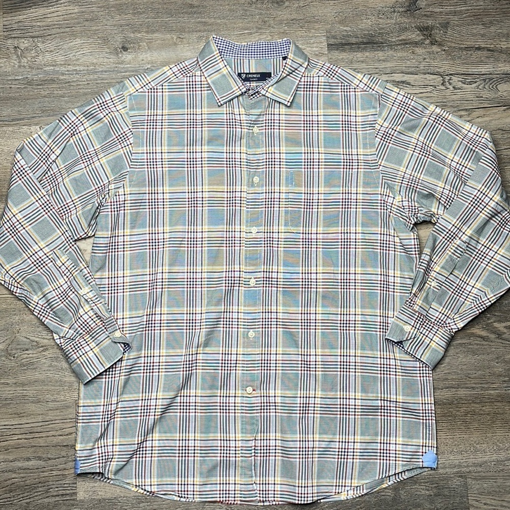 Daniel Crewmieux Mens Long Sleeve Plaid Button Down Shirt, size Large